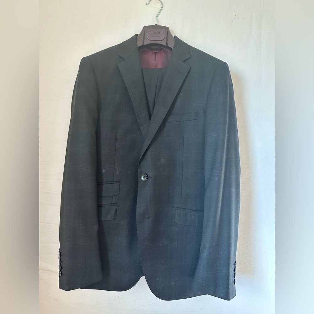 Trend Maxman Mens Black Wool Suit